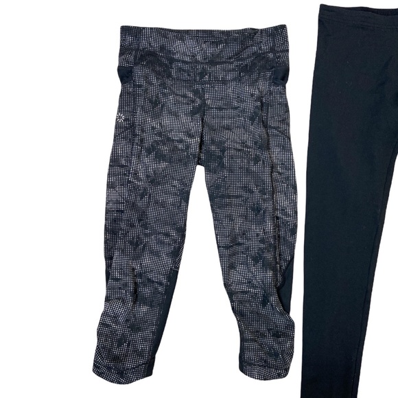 Athleta Leggings LOT of Two - Maze Be Free Knicker XXS & Plain Black Legging XS - Picture 2 of 6